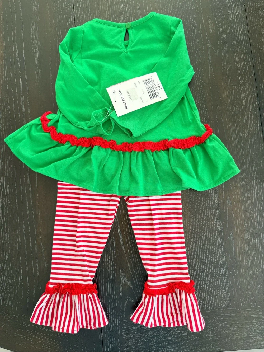 Rare Editions Green & Red Santa Reindeer Holiday Matching Set